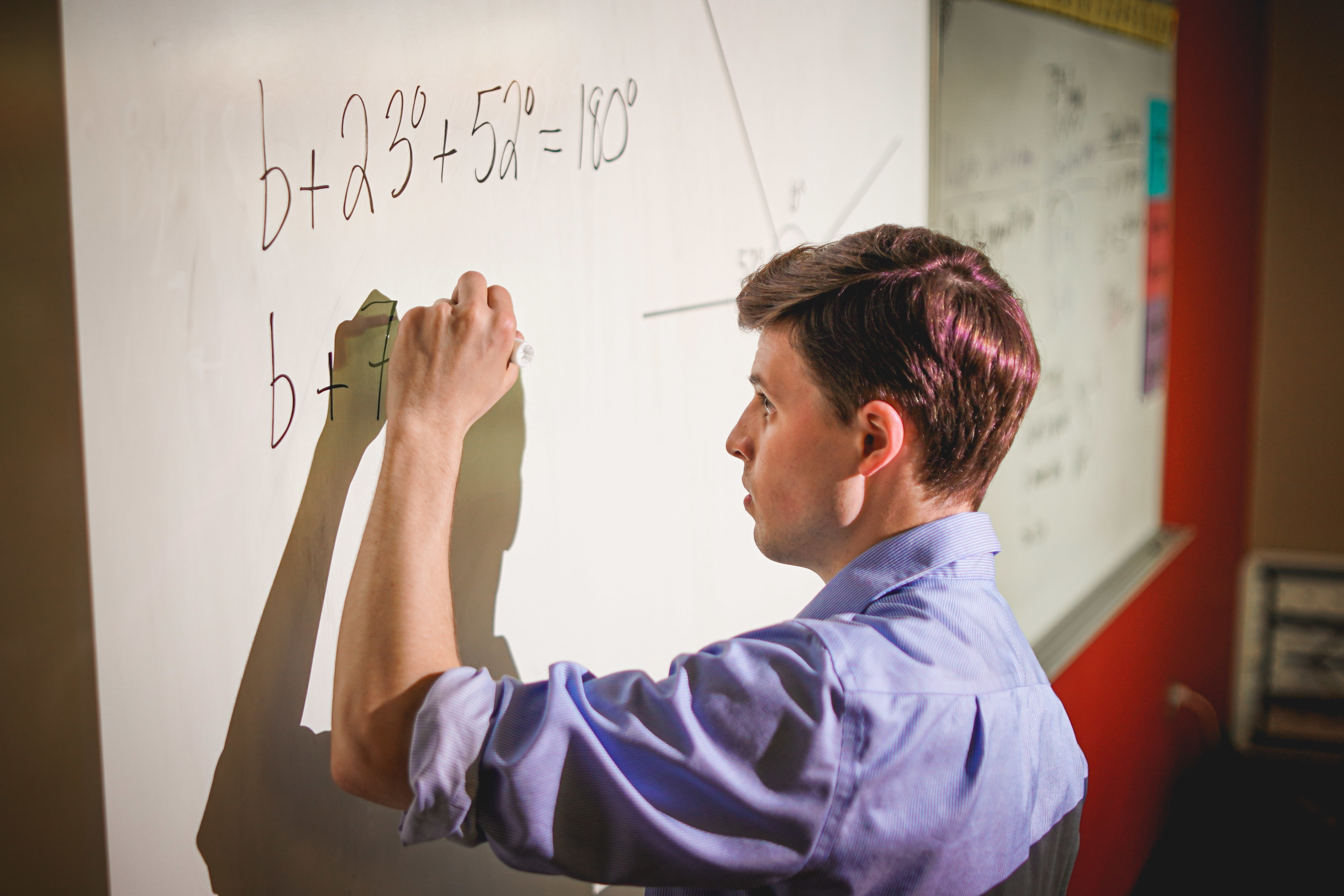 Middle school student teaching math
